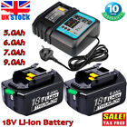2X For Makita 18V Battery 6.0Ah BL1830 BL1850 BL1860 LXT LED Indicator / Charger