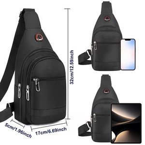 Sports Sling Bag for Men & Women- Cross Body Chest Fanny Pack Travel Backpack US - Picture 1 of 33