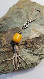 Colgante Vintage Baquelita Chatelaine Borla Plata de Ley 925 Estilo Victoriano - Imagen 1 de 10