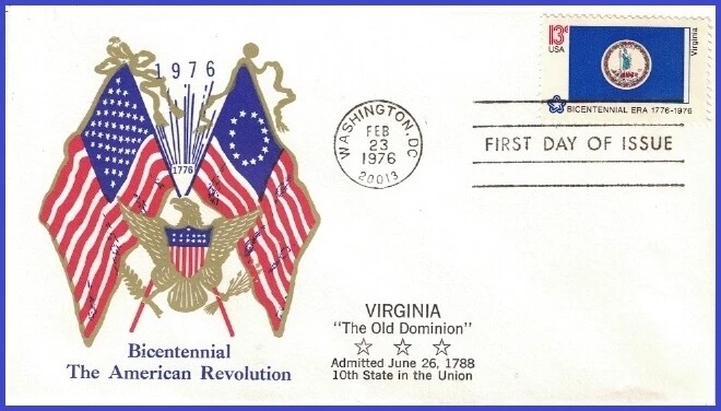 USA3 #1642 U/A BOERGER FDC   Virginia State Flag - Image 1 of 1