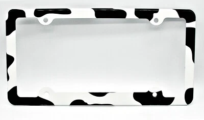 WILDLIFE ANIMAL SKIN COW SKIN ANIMAL LOVE FRIEND METAL CAR LICENSE FRAME - Image 1 of 4