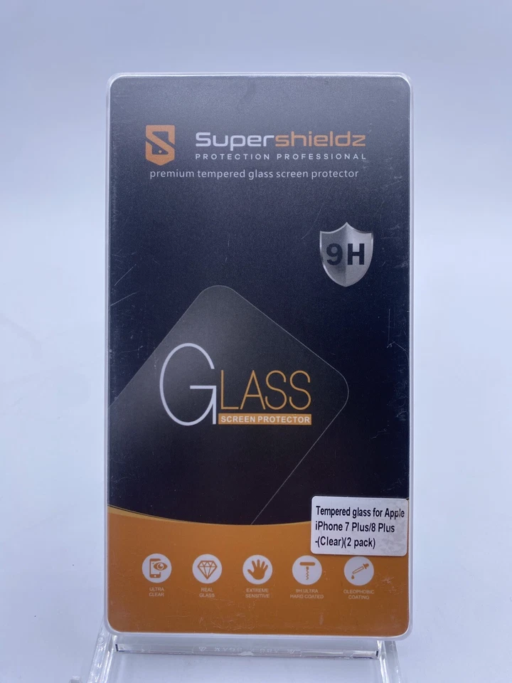 Supershieldz Glass Screen Protector for iPhone 7 Plus/8 Plus  (Clear) 2 Pack - Image 1 of 2