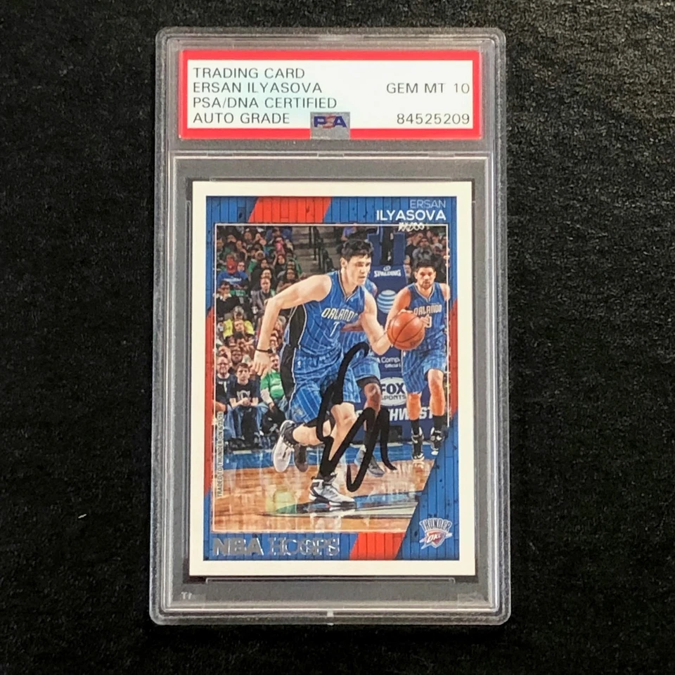 2016-17 NBA Hoops #208 Ersan Ilyasova Signed Card AUTO PSA Slabbed Thunder - Image 1 of 2