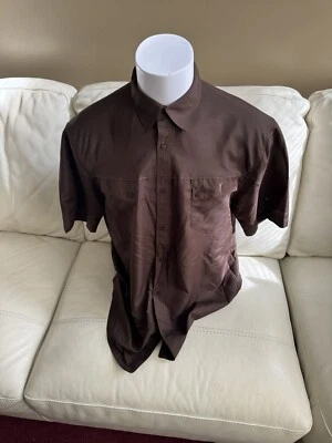 Browning Men's Collared Button POLYESTERShirt BROWN Short Sleeve Vented XL/TG/EG - Image 1 of 4