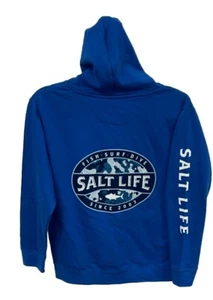 New Salt Life Youth Camo Graphic Hoodie Royal M Sweatshirt Live Salty Saltlife - Picture 1 of 6