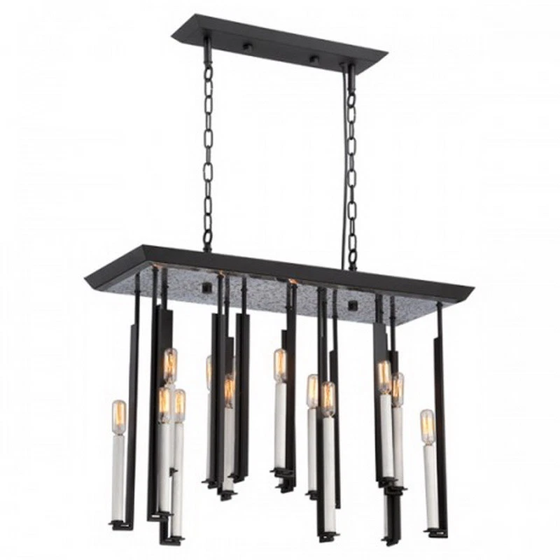 Nuvo Zanzibar 16 Light Textured Black Antique Nickel Chandelier Orig $990 - Image 1 of 1