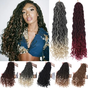 20" Goddess Faux Locs Curly Crochet Braids Real Locs 24PC Braiding Hair as human - Picture 1 of 20