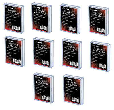 (10 Boxes) Ultra Pro 2 Piece Plastic Card Storage Box (10 Ct Size) Slider Box   - Image 1 of 2