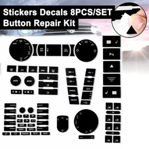 8 Set Car Button Repair Decal Trim Sticker For VW Volkswagen Touareg 2004–2009 - Picture 1 of 12