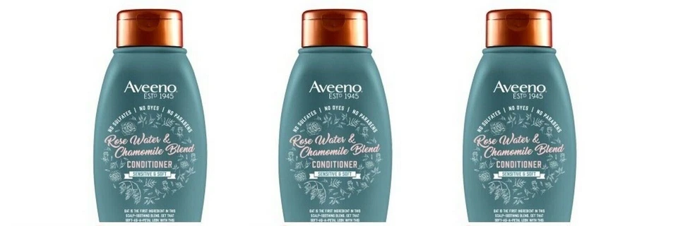 4x Aveeno Conditioner Rosewater & Chamomile Blend 12 Ounce