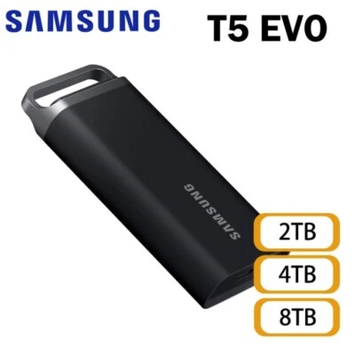 Nuevo SAMSUNG T5 EVO 8TB 4TB 2TB USB 3.2 Unidad Externa de Estado Sólido SSD Portátil Foto 1 de 4