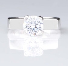 Pleasing Round Shape Solid 14KT White Gold 2.75 Carat Solitaire Anniversary Ring