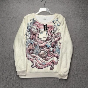 The Little Mermaid Ariel Sweater Girls XL Off White Colorful Disney Hot Topic - Picture 1 of 10