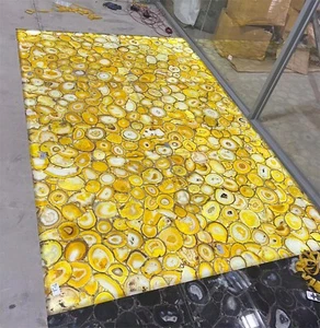 Yellow Agate Countertop, Agate Center & Dining Table top Slabs, Kitchen Counter - Picture 1 of 6