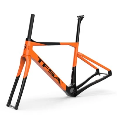 Cuadro de bicicleta de grava de carbono completo 700C disco cuadro de bicicleta de carretera eje pasante BB386 Foto 1 de 4