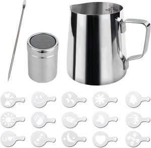 Milchaufschäumkännchen, 350 Ml, 12 Unzen, Edelstahl-Milchkännchen, Barista - Bild 1 von 12