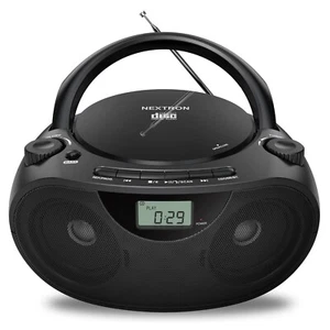 Nextron schwarz tragbarer Stereo CD Player Ghettoblaster mit AM/FM Radio Bluetooth USB - Bild 1 von 7