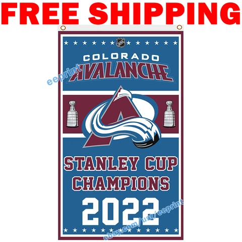 Colorado Avalanche 2022 Stanley Cup CHAMPIONS Flag 3x5 ft Vertical Banner NEW Cover