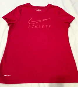 NIke Tee Athlete Dri-Fit Dark Pink T Shirt Girls youth L - Picture 1 of 5