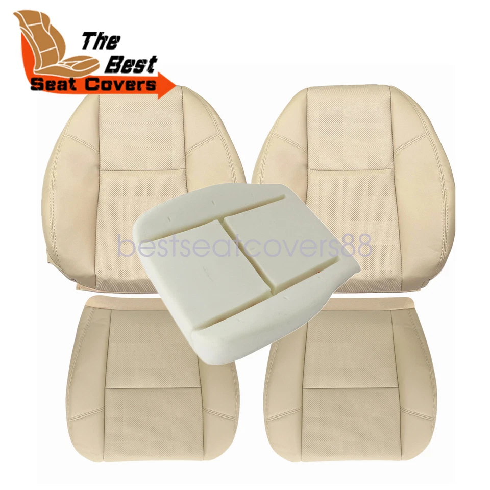 2009-2014 For Cadillac Escalade AWD Both Side Bottom Top Leather Seat Cover Tan - Image 1 of 1