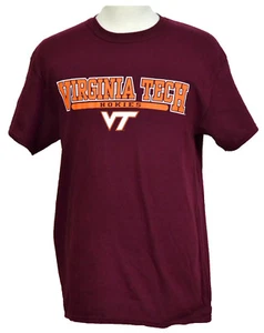 NCAA Virginia Tech Classic Logo T-shirt Hokies Graphic Tee Maroon Red NWT - Imagen 1 de 2