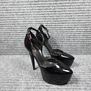 GUESS Platform Heels Womens 8.5 Y2K Rachal Black Shiny 6 Inch Platform Pumps - Picture 1 of 11