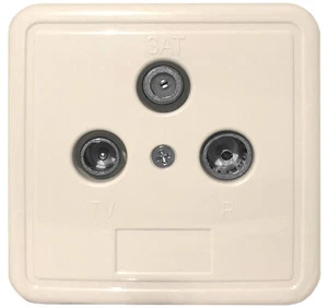 SAT Dose Antennen End Stich Steck Unterputz UP Abdeckung beige TV Digital Kabel - Bild 1 von 11