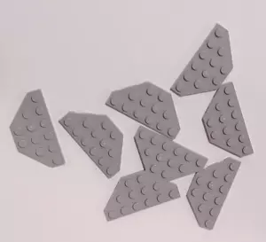 LEGO LIGHT BLUISH GRAY EDGE PLATE LOT / SIZE 3x6 Cut Corner / QTY 8x Part #2419 - Picture 1 of 2