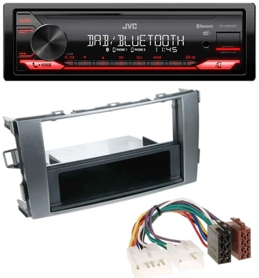 JVC Bluetooth USB DAB MP3 Autoradio für Toyota Auris 07-12 anthrazit-grau - Bild 1 von 4