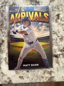 2025 TOPPS FINEST ARRIVALS INSERT ROOKIE CARD CHICAGO CUBS MATT SHAW #A-29 - Picture 1 of 1