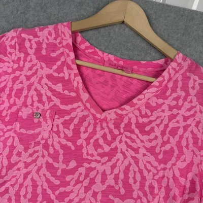 Fresh Produce T Shirt Womens S / M Pink Print Pocket Lightweight Short Sleeve - Image 1 of 4