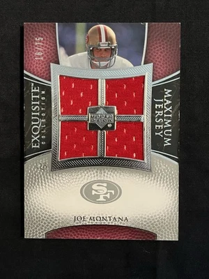 2007 UD Exquisite Joe Montana #XXLJM Maximum Jersey Quad Patch #16/75 Jersey # - Image 1 of 2