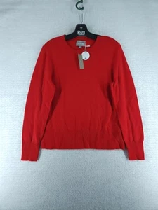 J. Crew Cashmere Classic-Fit Crewneck Sweater - Poppy Red Nwt Size Medium  - Picture 1 of 12