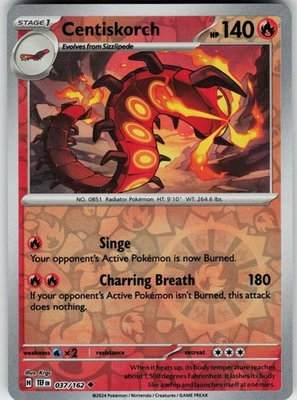 Pokemon Centiskorch 037/162 SV05: Temporal Forces NM Reverse Holo card - Image 1 of 2