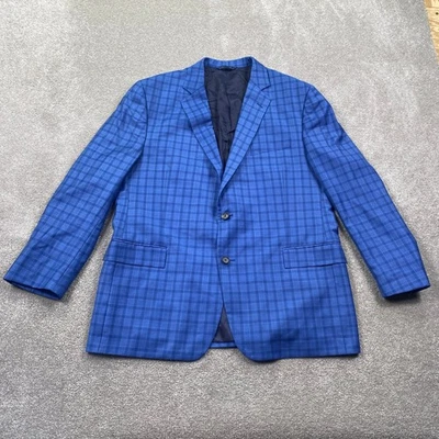 Brooks Brothers Regent Fit Plaid Wool Blazer Men's 46R Blue Classic Suit Jacket - Image 1 of 4