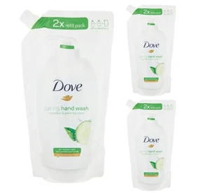 3 x 500ml Dove Go Fresh Fresh Touch Cucumber & Green Tea Liquid Hand Wash Refill - Picture 1 of 3