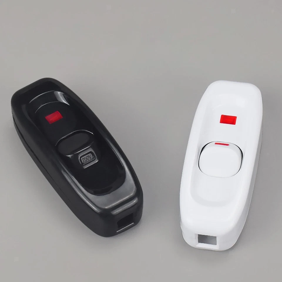 Interrupteur de chevet 10A 250V en ligne ON/OFF lampe de bureau de table cordon interrupteur câble avec LED - Photo 1/1