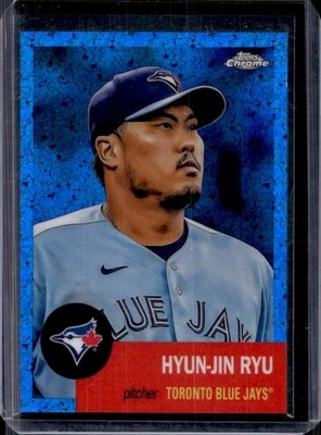 2022 Topps Chrome Platinum Hyun-Jin Ryu Blue Mini Diamond Refractor #88/199 Jays - Image 1 of 2