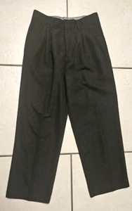 Boys CITY STREET Black Dress Pants Size 12 Pleated Pockets Belt Loops - Picture 1 of 7