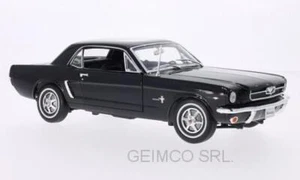 1:18 WELLY Ford Usa Mustang 1/2 Hard-Top 1964 Black WE12519HBK Model - Picture 1 of 2