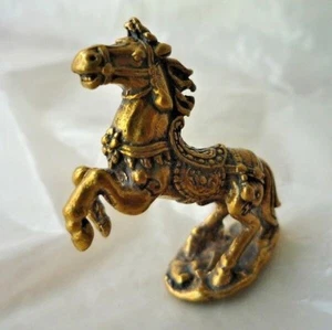 1 Pcs Craved Brass Horse Statue Figurine Feng Shui Lucky Success Power NC2 - Picture 1 of 5