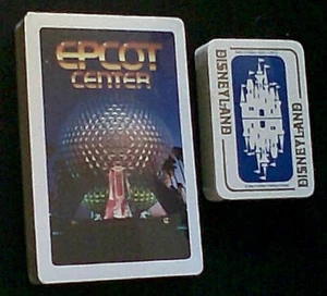 2 Vtg Playing Card Decks Epcot Center & Disneyland Castle Miniature- Unplayed - Picture 1 of 2