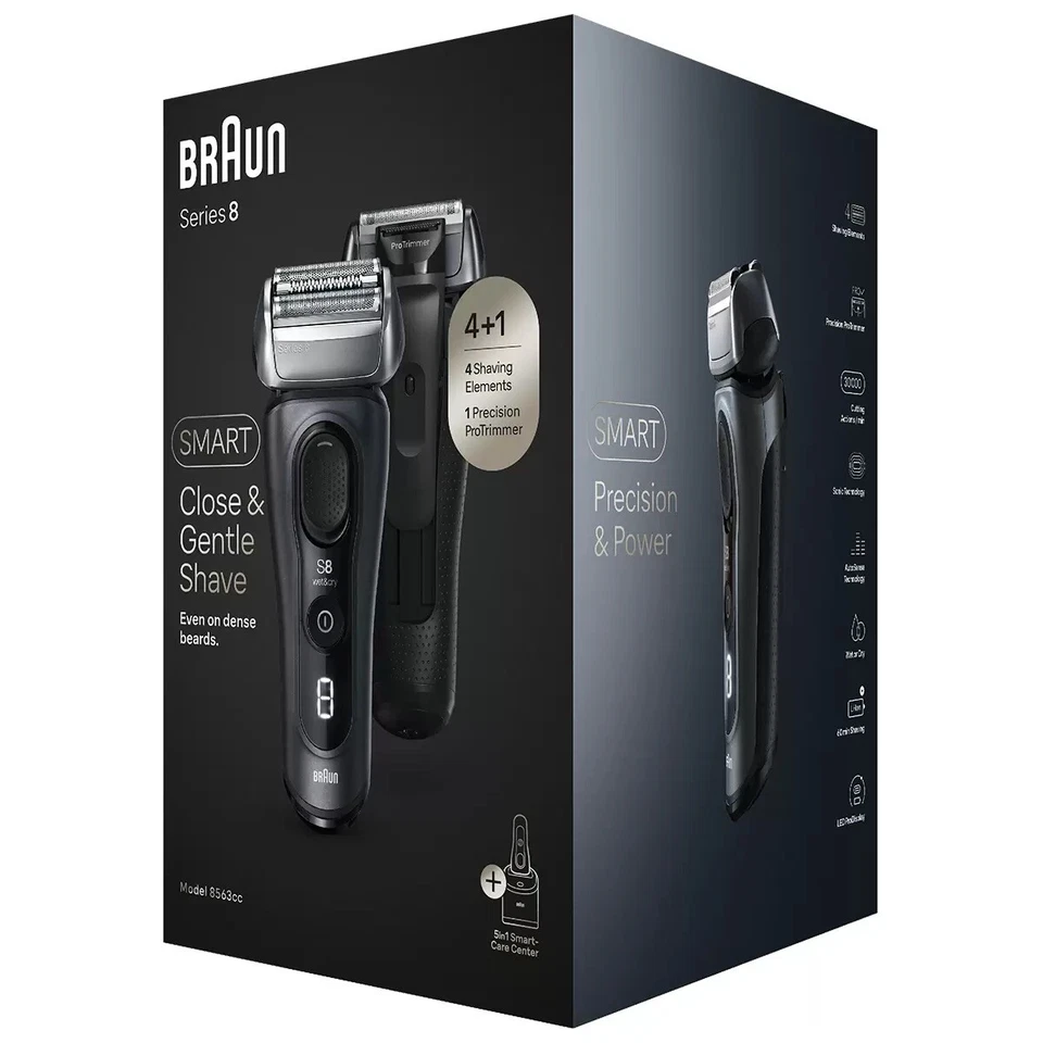 Braun Series 8 Shaver Grey For Men 5 In 1 Smartcare 8563cc | Powerful bettery
