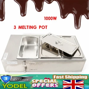 Commercial Electric Chocolate Tempering Machine 12kg Melter Maker 3 Melting Pot - Picture 1 of 16