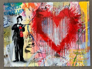 Mr Brainwash Original Mixed Media on Paper 'Spray Love' with COA *MBW Banksy - Picture 1 of 2