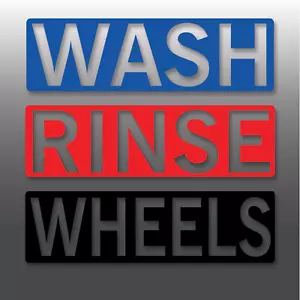 Box Effect Car Detailing Wash, Rinse & Wheels Valeting Vinyl Bucket Stickers - Picture 1 of 3