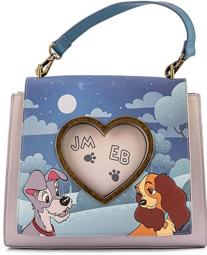 LOUNGEFLY X Disney Lady and The Tramp Wet Cement Crossbody Bag WDTB2383