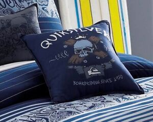 Quiksilver Skull King Navy Square Throw Pillow New