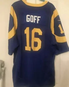New! Jared Goff #16 Los Angeles Rams Royal Blue Adult Jersey XL - Picture 1 of 4