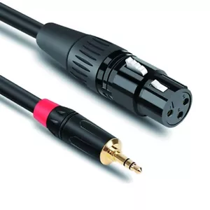 3 Meters XLR Female to 3.5mm Male Microphone Cable 1/8" TRS Stereo AUX Leads - Picture 1 of 12